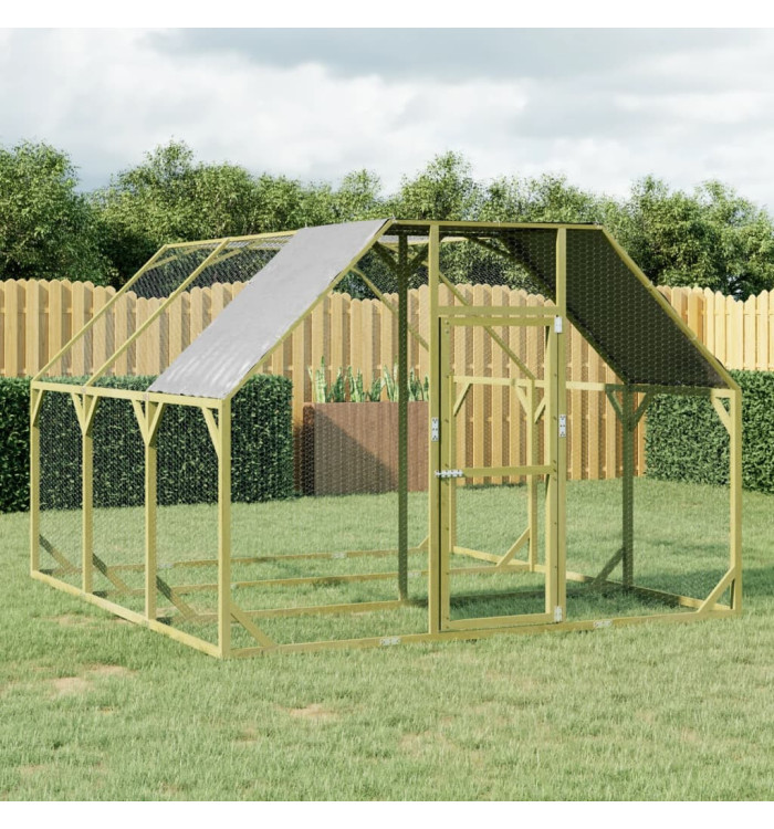 Poulailler 268x400x190 cm Bois de pin massif imprégné | Mobilier & Déco