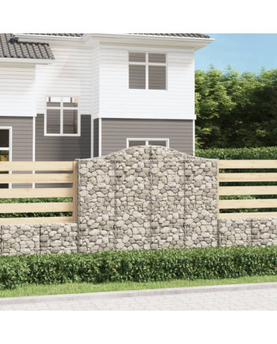 Paniers à gabions arqués 25 pcs 200x30x160/180 cm Fer galvanisé | Mobilier & Déco