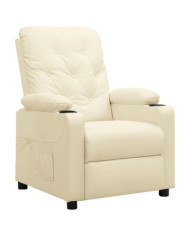Fauteuil inclinable Crème Similicuir | Mobilier & Déco