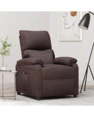 Fauteuil inclinable électrique Marron foncé Tissu | Mobilier & Déco