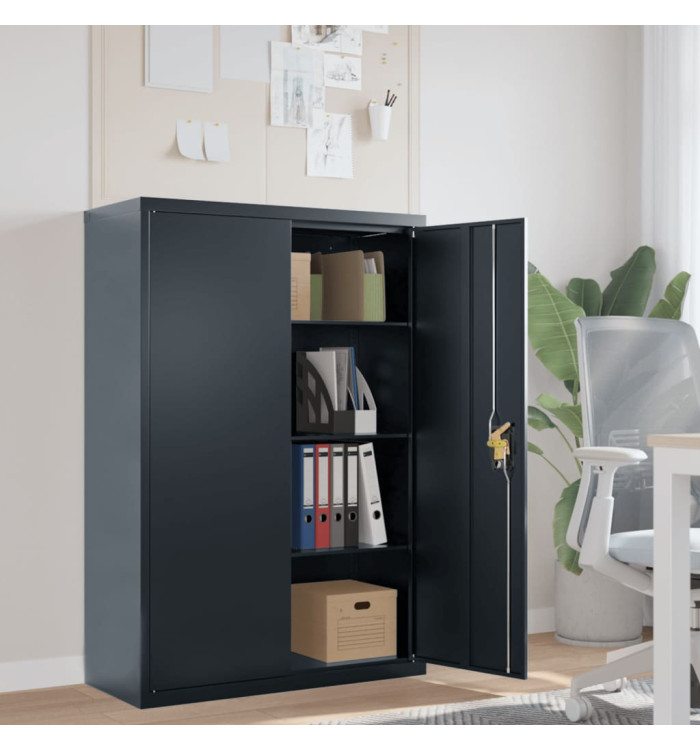 Classeur anthracite 90x40x140 cm acier | Mobilier & Déco
