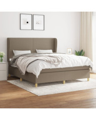 Sommier à lattes de lit avec matelas Taupe 180x200 cm Tissu | Mobilier & Déco