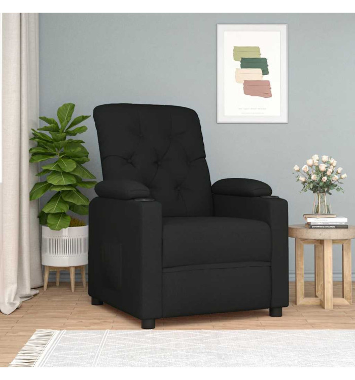 Fauteuil inclinable Noir Tissu | Mobilier & Déco