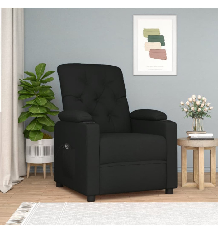Fauteuil inclinable électrique Noir Tissu | Mobilier & Déco