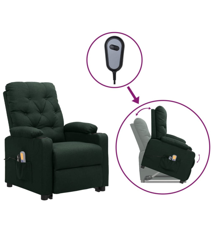 Fauteuil de massage Vert foncé Tissu | Mobilier & Déco