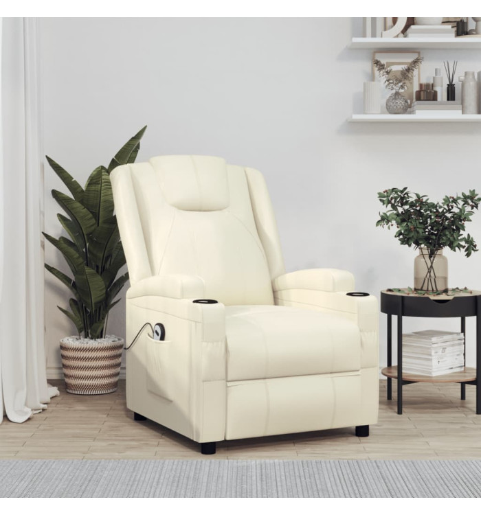 Fauteuil Blanc crème Similicuir | Mobilier & Déco