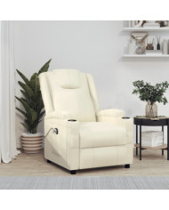 Fauteuil Blanc crème Similicuir | Mobilier & Déco