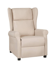 Fauteuil inclinable Crème Tissu | Mobilier & Déco