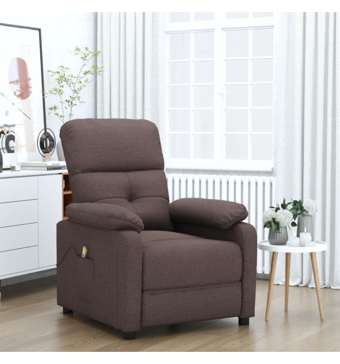 Fauteuil de massage Marron foncé Tissu | Mobilier & Déco