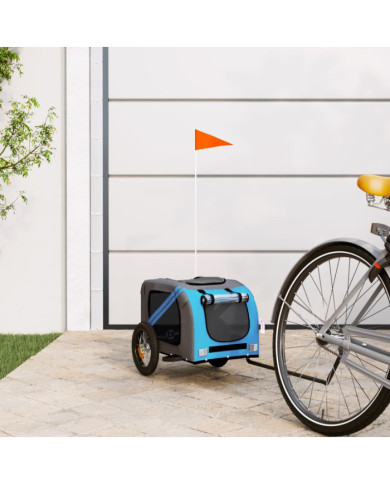 Remorque de vélo pour animaux de compagnie bleu et gris | Mobilier & Déco