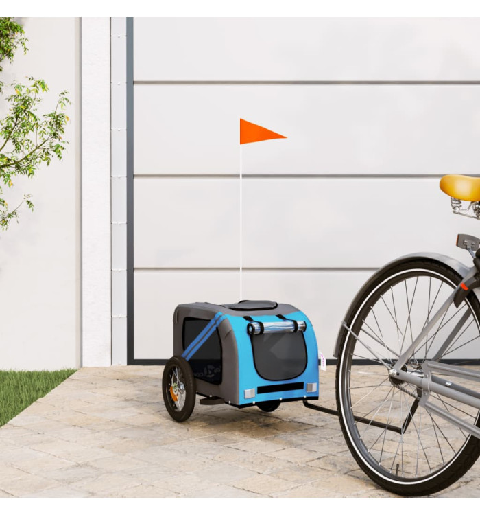 Remorque de vélo pour animaux de compagnie bleu et gris | Mobilier & Déco
