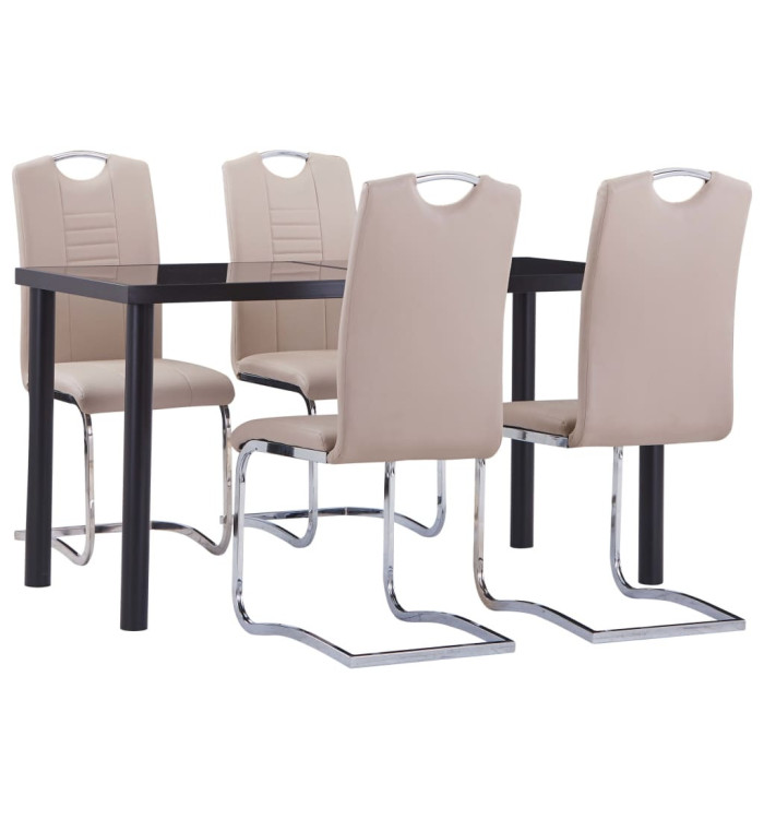 Ensemble de salle à manger 5 pcs Similicuir Cappuccino | Mobilier & Déco