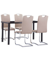 Ensemble de salle à manger 5 pcs Similicuir Cappuccino | Mobilier & Déco