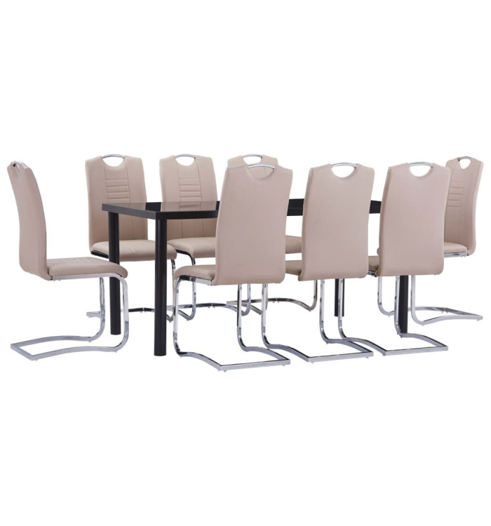 Ensemble de salle à manger 9 pcs Similicuir Cappuccino | Mobilier & Déco