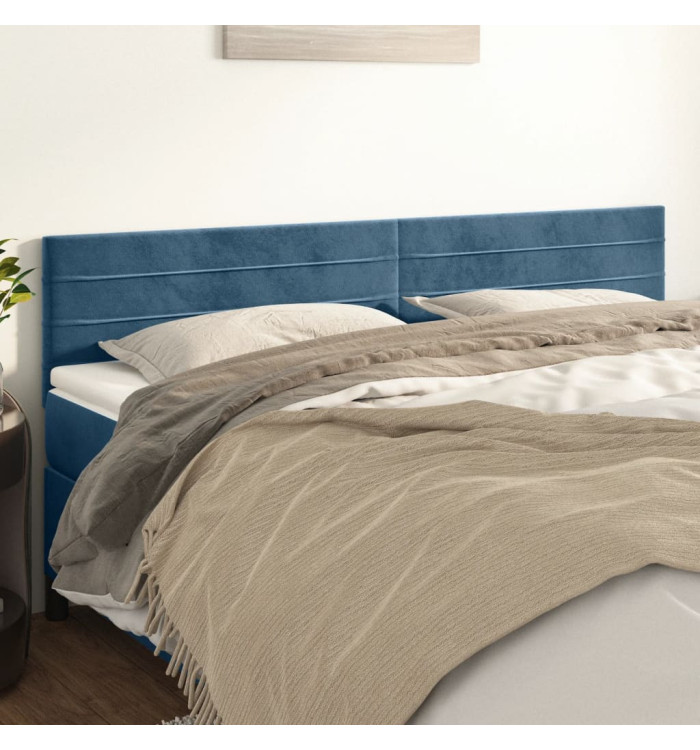 Têtes de lit 2 pcs Bleu foncé 80x5x78/88 cm Velours | Mobilier & Déco