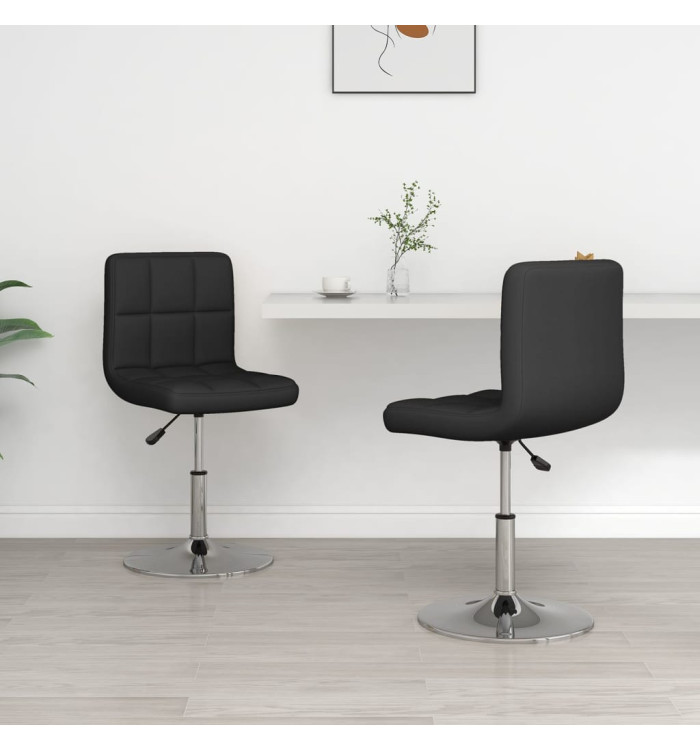 Chaises à manger lot de 2 noir similicuir | Mobilier & Déco