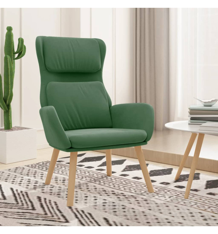 Chaise de relaxation Vert clair Velours | Mobilier & Déco