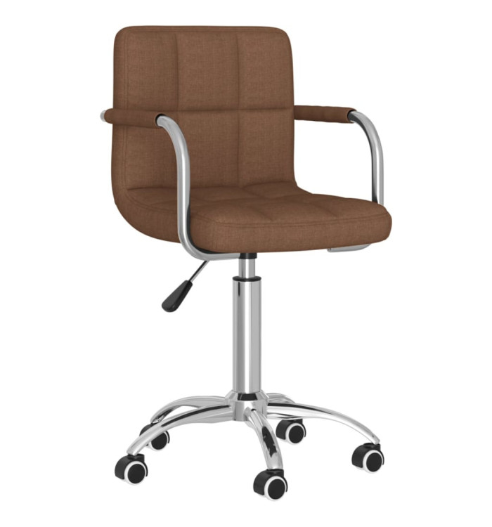 Chaise pivotante de salle à manger Marron Tissu | Mobilier & Déco