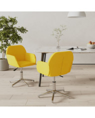 Chaises pivotantes à manger lot de 2 jaune moutarde tissu | Mobilier & Déco
