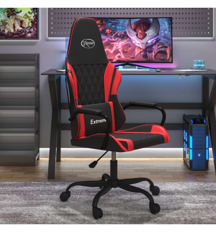 Chaise de jeu Noir et rouge Similicuir | Mobilier & Déco