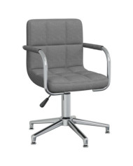 Chaise pivotante de salle à manger Gris clair Tissu | Mobilier & Déco
