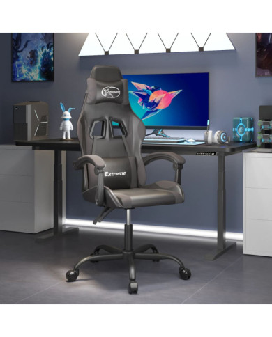 Chaise de jeu Noir et gris Similicuir | Mobilier & Déco