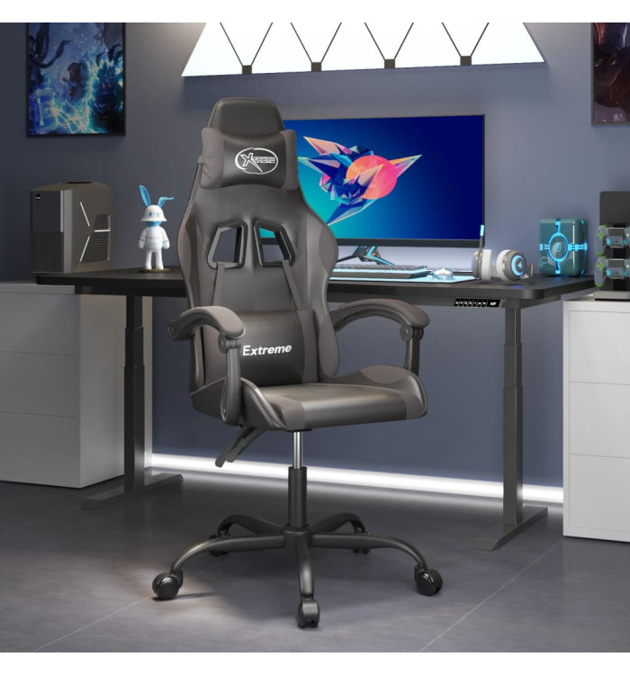 Chaise de jeu Noir et gris Similicuir | Mobilier & Déco