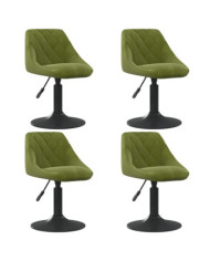 Chaises pivotantes à manger lot de 4 vert clair velours | Mobilier & Déco