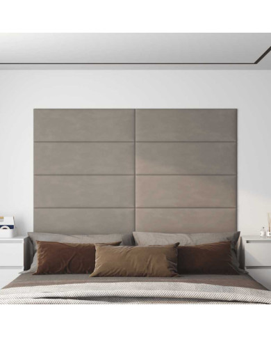 Panneaux muraux 12 pcs Gris clair 90x30 cm Velours 3,24 m² | Mobilier & Déco
