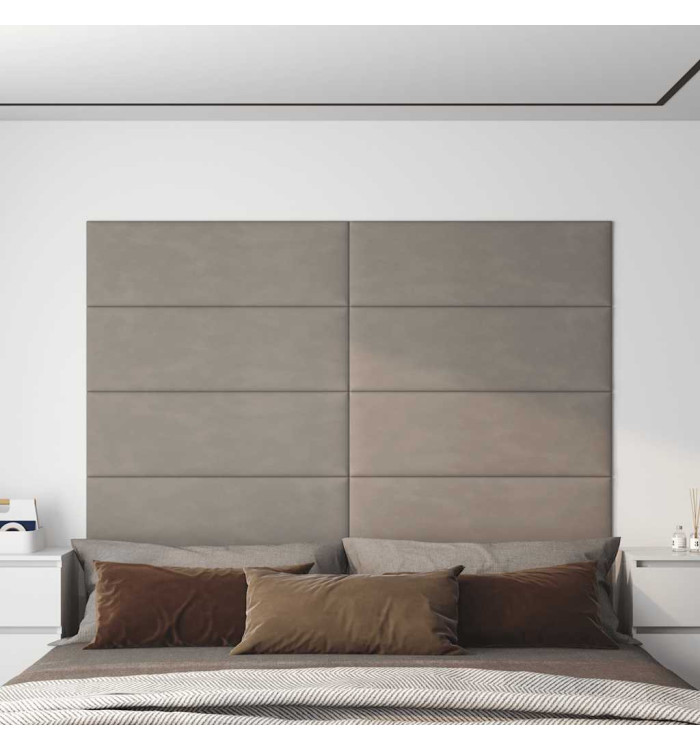 Panneaux muraux 12 pcs Gris clair 90x30 cm Velours 3,24 m² | Mobilier & Déco