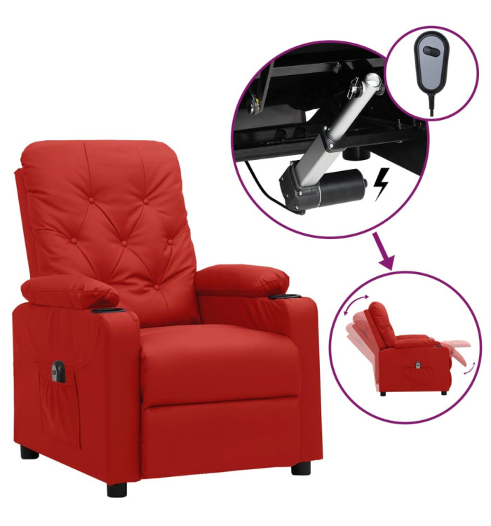 Fauteuil inclinable électrique Rouge bordeaux Similicuir | Mobilier & Déco