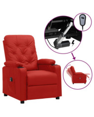 Fauteuil inclinable électrique Rouge bordeaux Similicuir | Mobilier & Déco