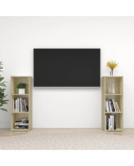 Meubles TV 2 pcs Chêne sonoma 107x35x37 cm Bois d'ingénierie | Mobilier & Déco