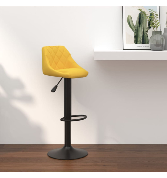 Tabouret de bar Jaune moutarde Velours | Mobilier & Déco