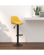 Tabouret de bar Jaune moutarde Velours | Mobilier & Déco