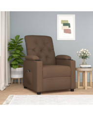 Fauteuil inclinable électrique Marron Tissu | Mobilier & Déco