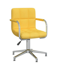 Chaise pivotante de salle à manger Jaune moutarde Tissu | Mobilier & Déco