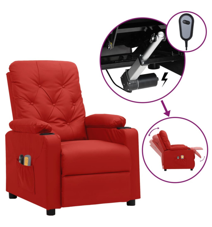 Fauteuil de massage électrique Rouge bordeaux Similicuir | Mobilier & Déco