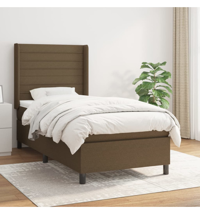 Sommier à lattes de lit avec matelas Marron foncé 80x200 cm | Mobilier & Déco