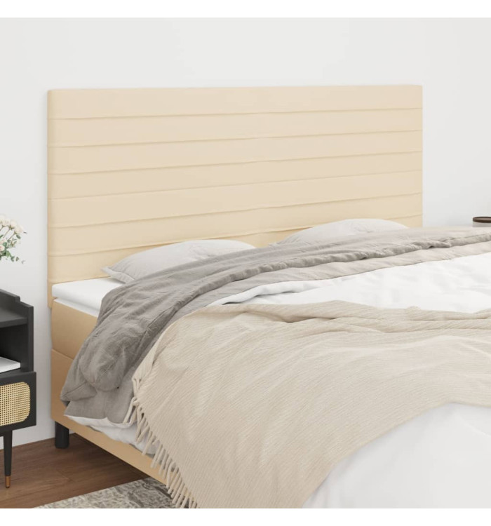 Têtes de lit 4 pcs Crème 100x5x78/88 cm Tissu | Mobilier & Déco