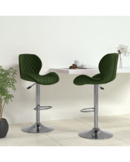 Tabourets de bar lot de 2 vert foncé velours | Mobilier & Déco
