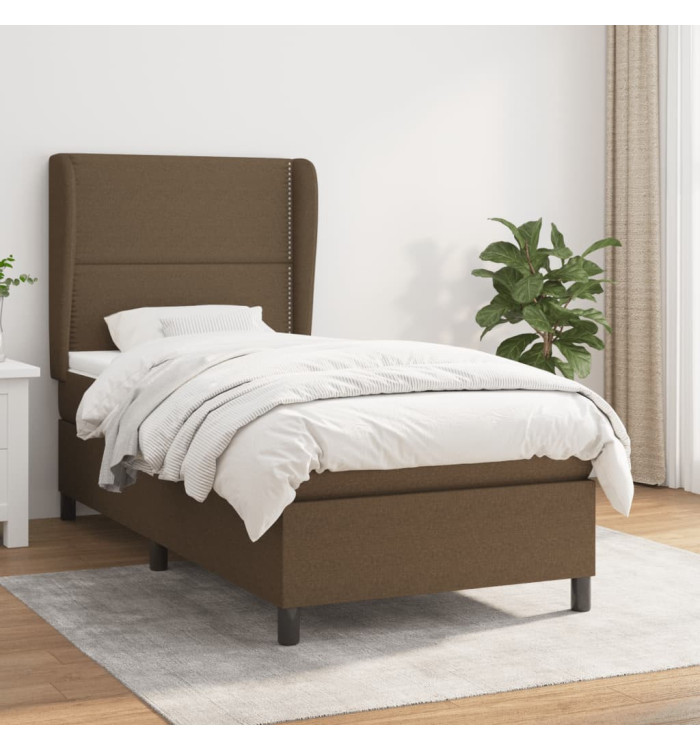 Sommier à lattes de lit avec matelas Marron foncé 80x200 cm | Mobilier & Déco