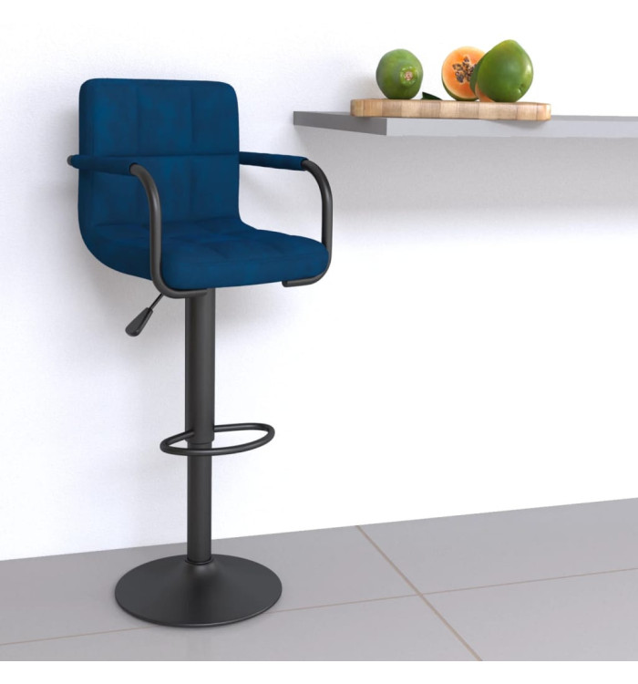 Tabouret de bar Bleu Velours | Mobilier & Déco