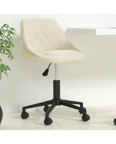 Chaise pivotante de bureau Crème Velours | Mobilier & Déco
