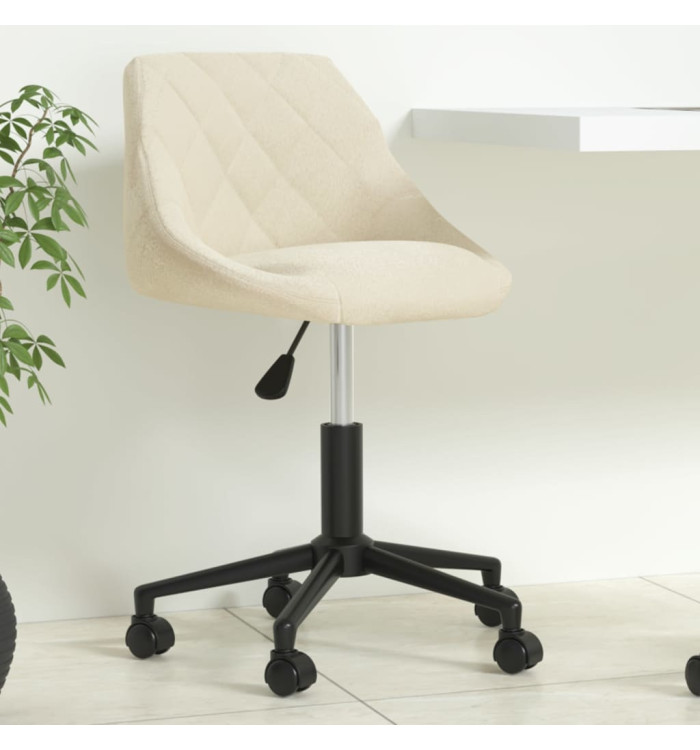 Chaise pivotante de bureau Crème Velours | Mobilier & Déco