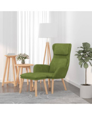 Chaise de relaxation avec tabouret Vert clair Velours | Mobilier & Déco