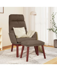 Chaise de relaxation avec tabouret Taupe Tissu | Mobilier & Déco
