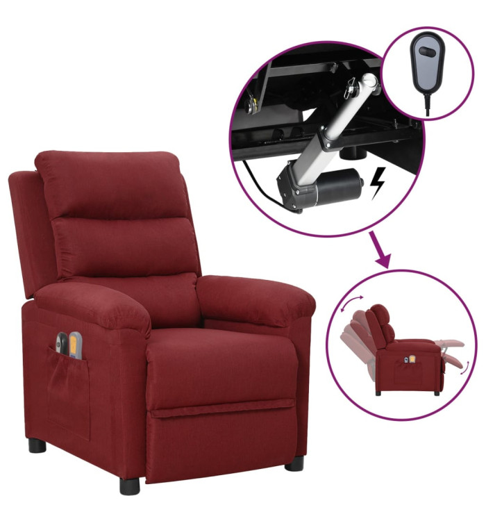 Fauteuil électrique de massage Bordeaux Tissu | Mobilier & Déco