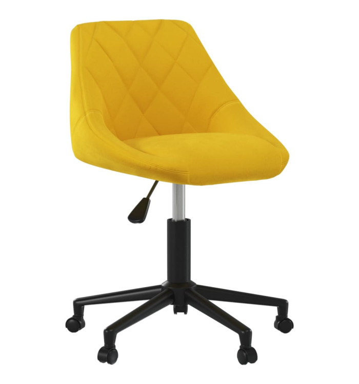 Chaise pivotante de salle à manger Jaune moutarde Velours | Mobilier & Déco