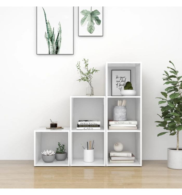 Ensemble de meubles TV 3 pcs Blanc Bois d'ingénierie | Mobilier & Déco